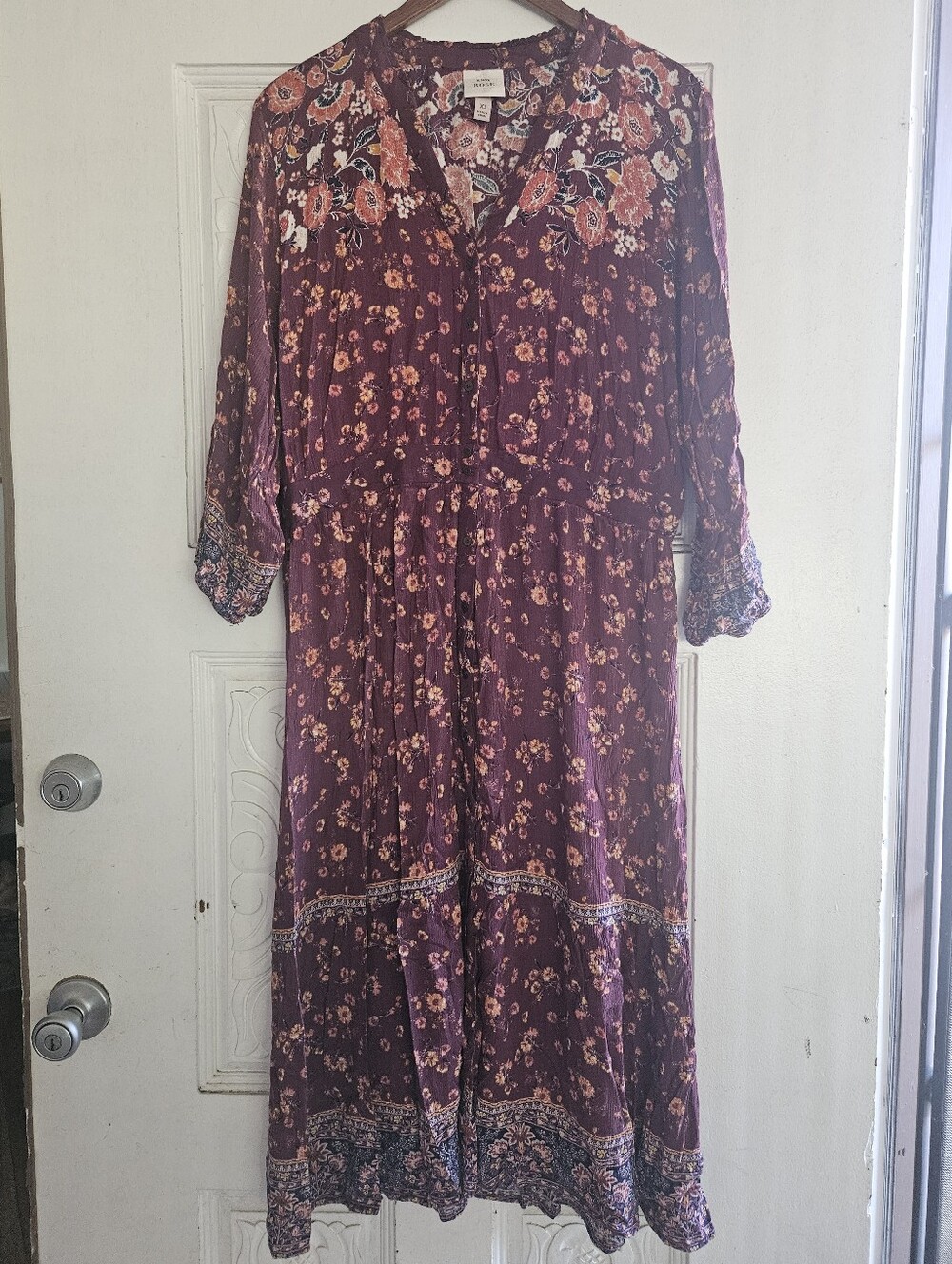 Knox Rose Plum Floral Maxi Dress XL
